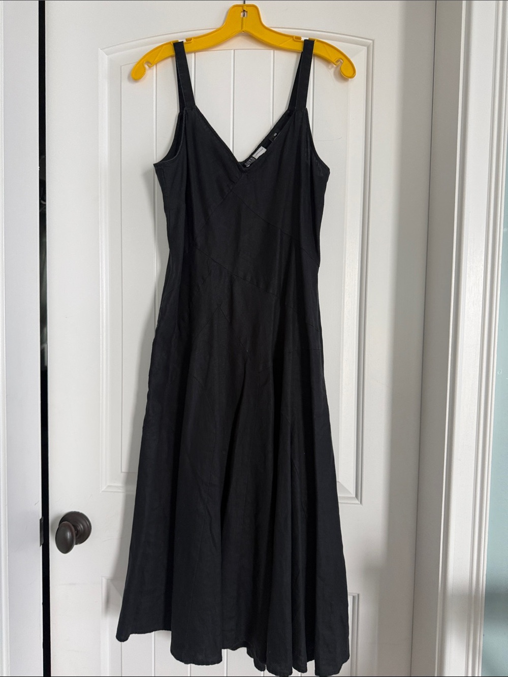 Saks Fifth Avenue Black V‑Neck Midi Slip Dress